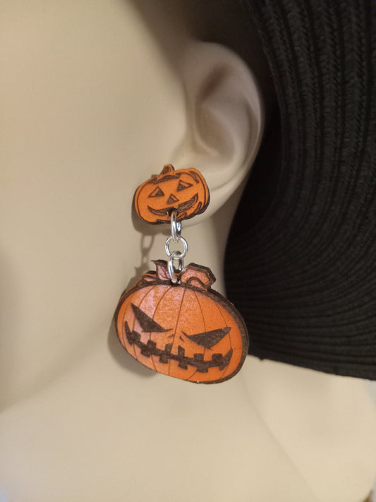 Happy pumpkin scary pumpkin earrings
