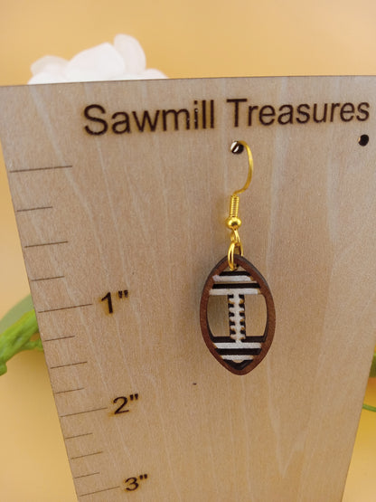 Football dangle earrings