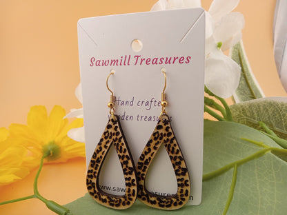 Leopard print teardrop earrings